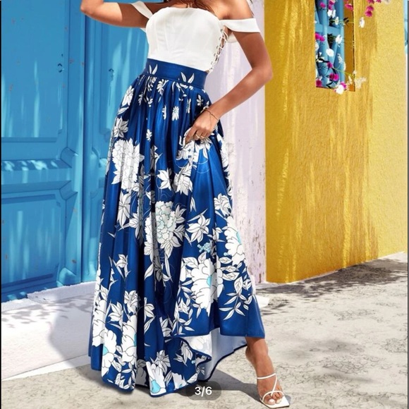 Boho Gypsy High Waist Floral Print Pleated Skirt - Picture 2 of 11